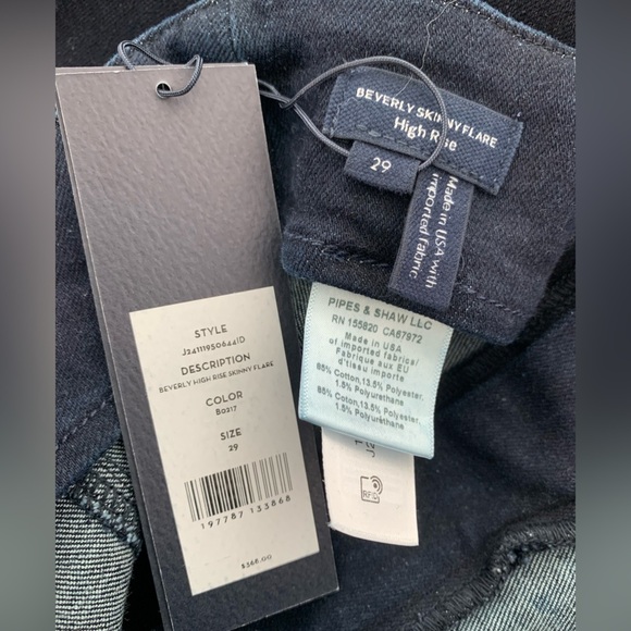 Veronica Beard Beverly Seamed Skinny-Flare Jean indigo rinse NWT - Picture 10 of 11